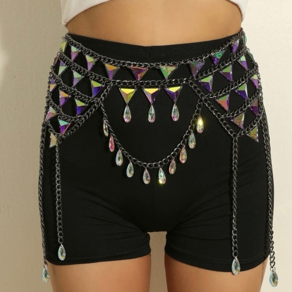 Festival Chain Beaded Gem Belt